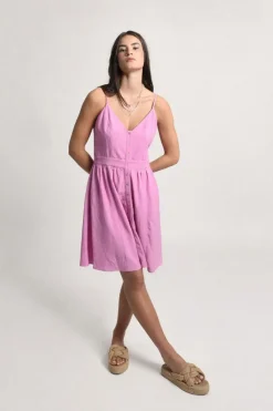 Button Front Dress - Pink