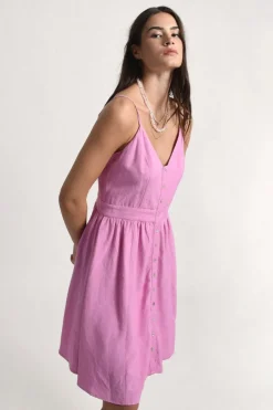 Button Front Dress - Pink