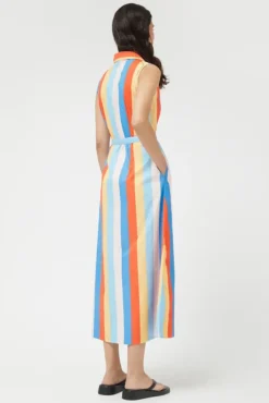 Button Front Stripe Dress