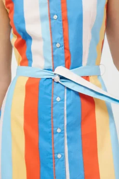 Button Front Stripe Dress