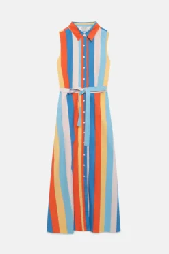Button Front Stripe Dress