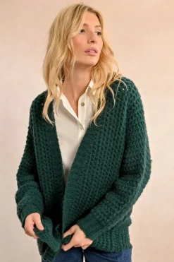 Cable Cardigan - Forest Green