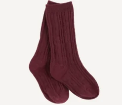 Cable Knit Knee High Socks - Several Colors