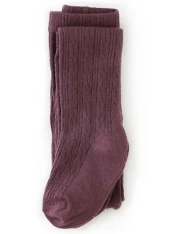 Cable Knit Tights - Dusty Plum