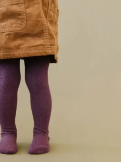 Cable Knit Tights - Dusty Plum