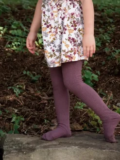 Cable Knit Tights - Dusty Plum