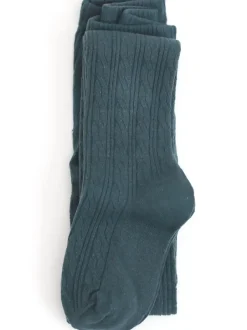 Cable Knit Tights - French Blue