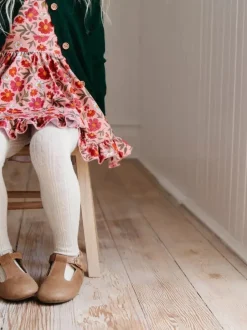 Cable Knit Tights - Heathered Ivory
