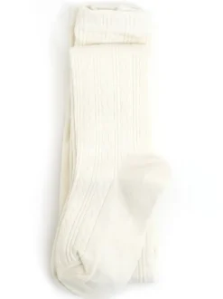 Cable Knit Tights - Ivory
