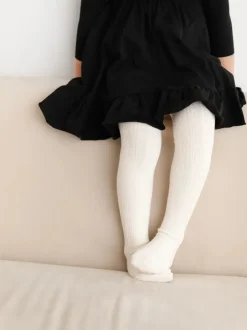 Cable Knit Tights - Ivory