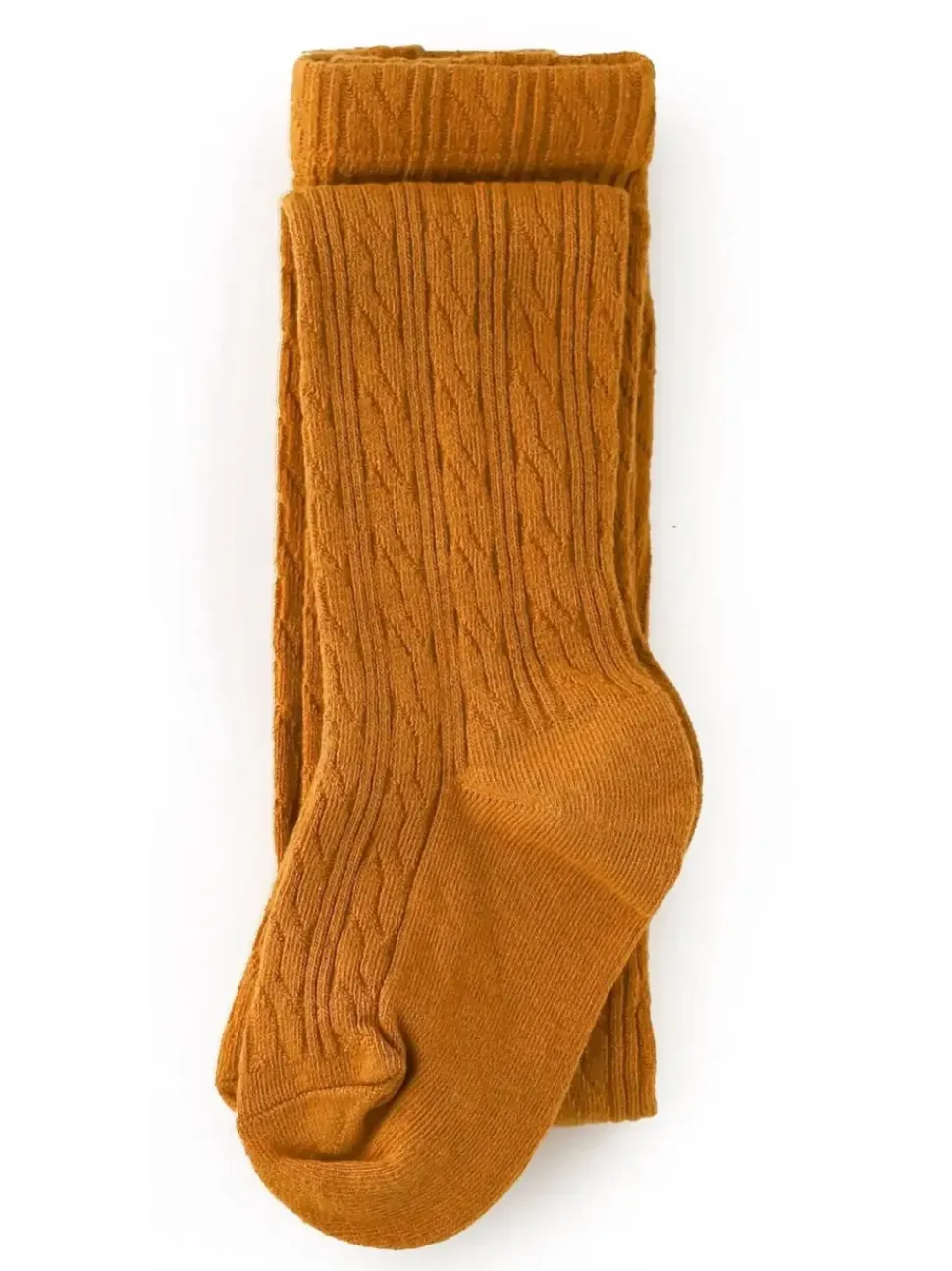 Cable Knit Tights - Mustard