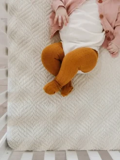 Cable Knit Tights - Mustard