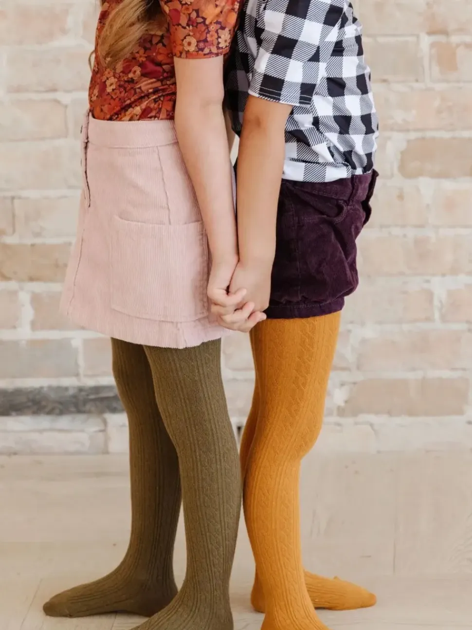 Cable Knit Tights - Mustard