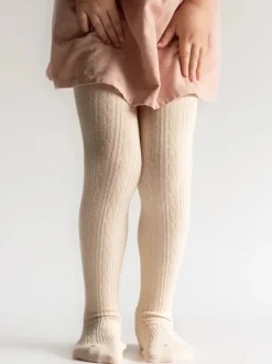 Cable Knit Tights - Vanilla