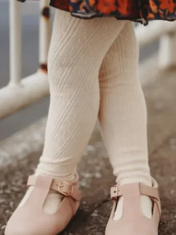 Cable Knit Tights - Vanilla