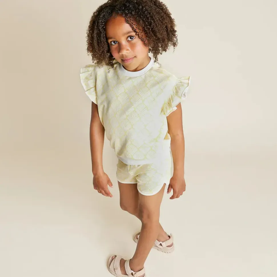 Canary Beachcomber Print Ruffle Sweatshirt