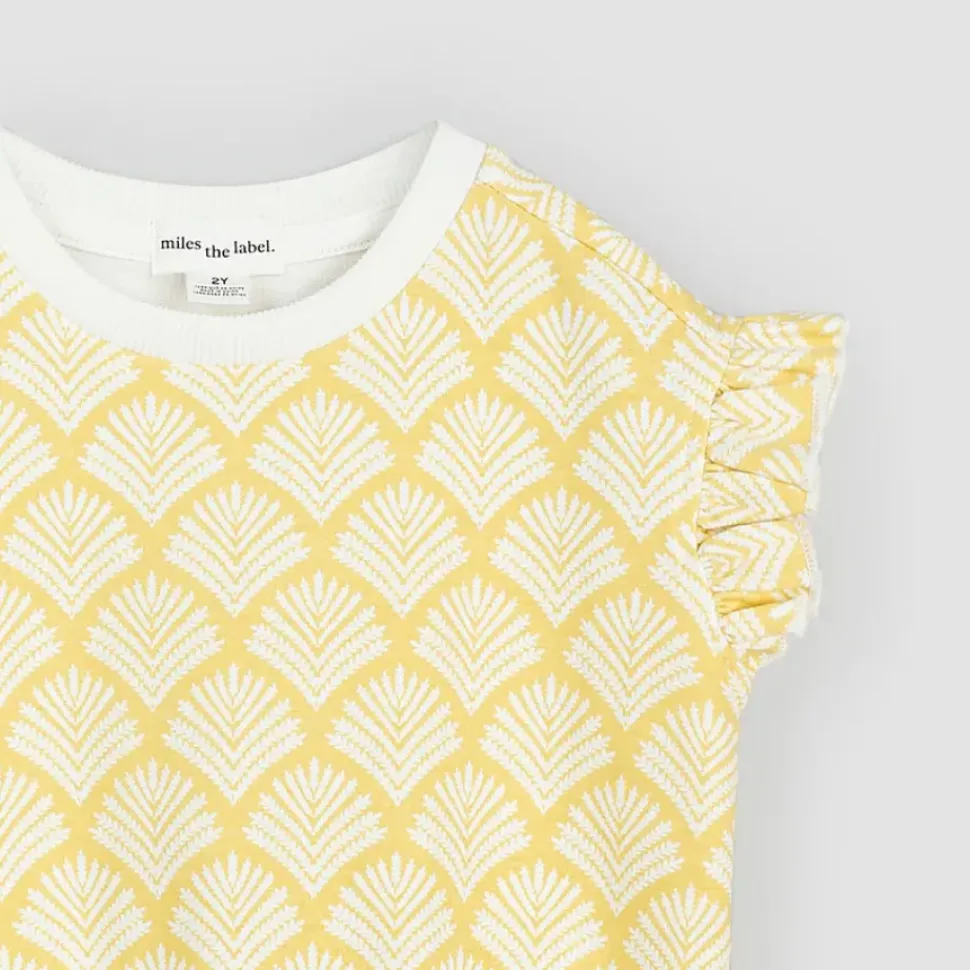 Canary Beachcomber Print Ruffle Sweatshirt
