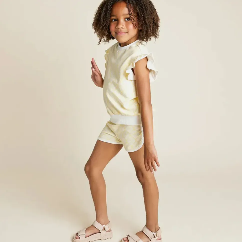 Canary Beachcomber Print Ruffle Sweatshirt