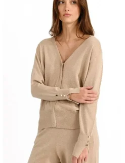 Casual Chic Cardigan Knit with Lurex
