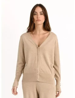 Casual Chic Cardigan Knit with Lurex