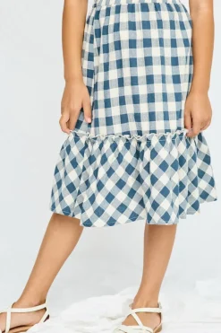 Checkered Ruffle Tiered Skirt
