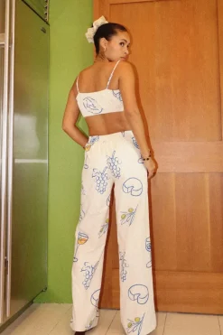 Cocktail Print Bandeau Top
