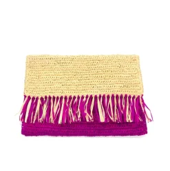 Coco Fringe Crochet Straw Clutch (several colors)