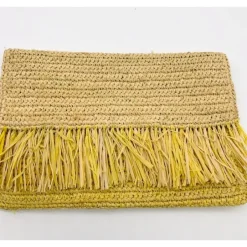 Coco Fringe Crochet Straw Clutch (several colors)