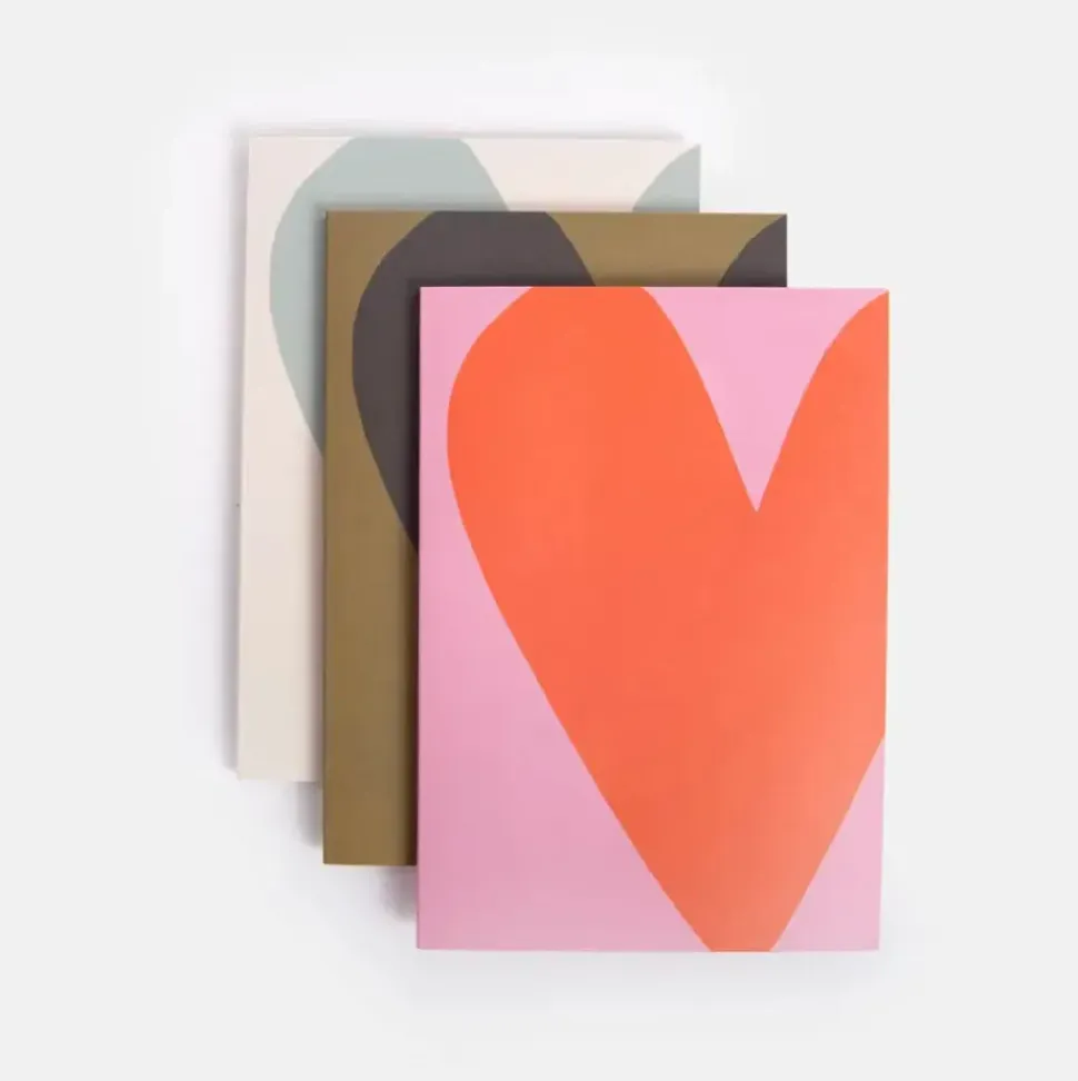 Colorblock Hearts Set of 3 Notebooks