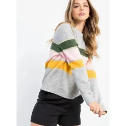 Colorblock Metallic Sweater