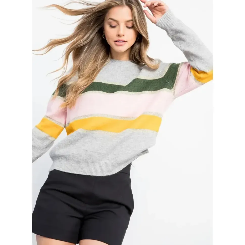 Colorblock Metallic Sweater