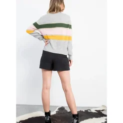 Colorblock Metallic Sweater
