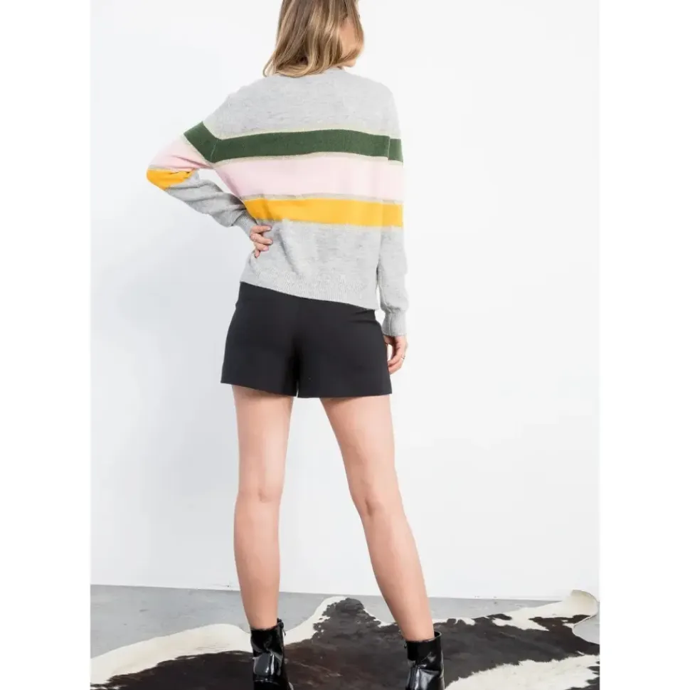 Colorblock Metallic Sweater