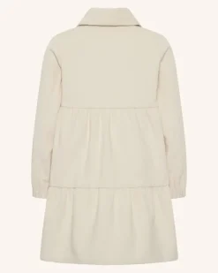 Corduroy Tiered Dress - Cream