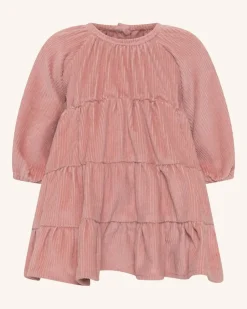 Corduroy Tiered Dress - Dusty Rose