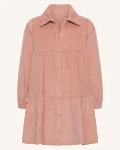 Corduroy Tiered Dress - Dusty Rose
