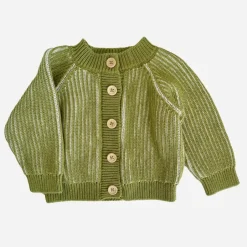Cotton Brioche Cardigan - Green