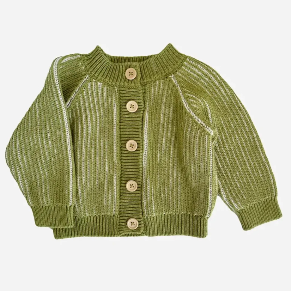 Cotton Brioche Cardigan - Green