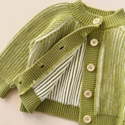 Cotton Brioche Cardigan - Green