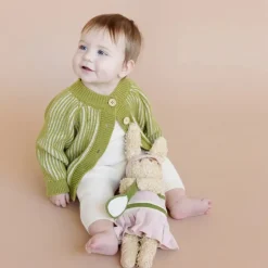 Cotton Brioche Cardigan - Green
