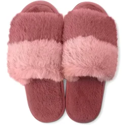 Cotton Candy Puff Slippers - Berry