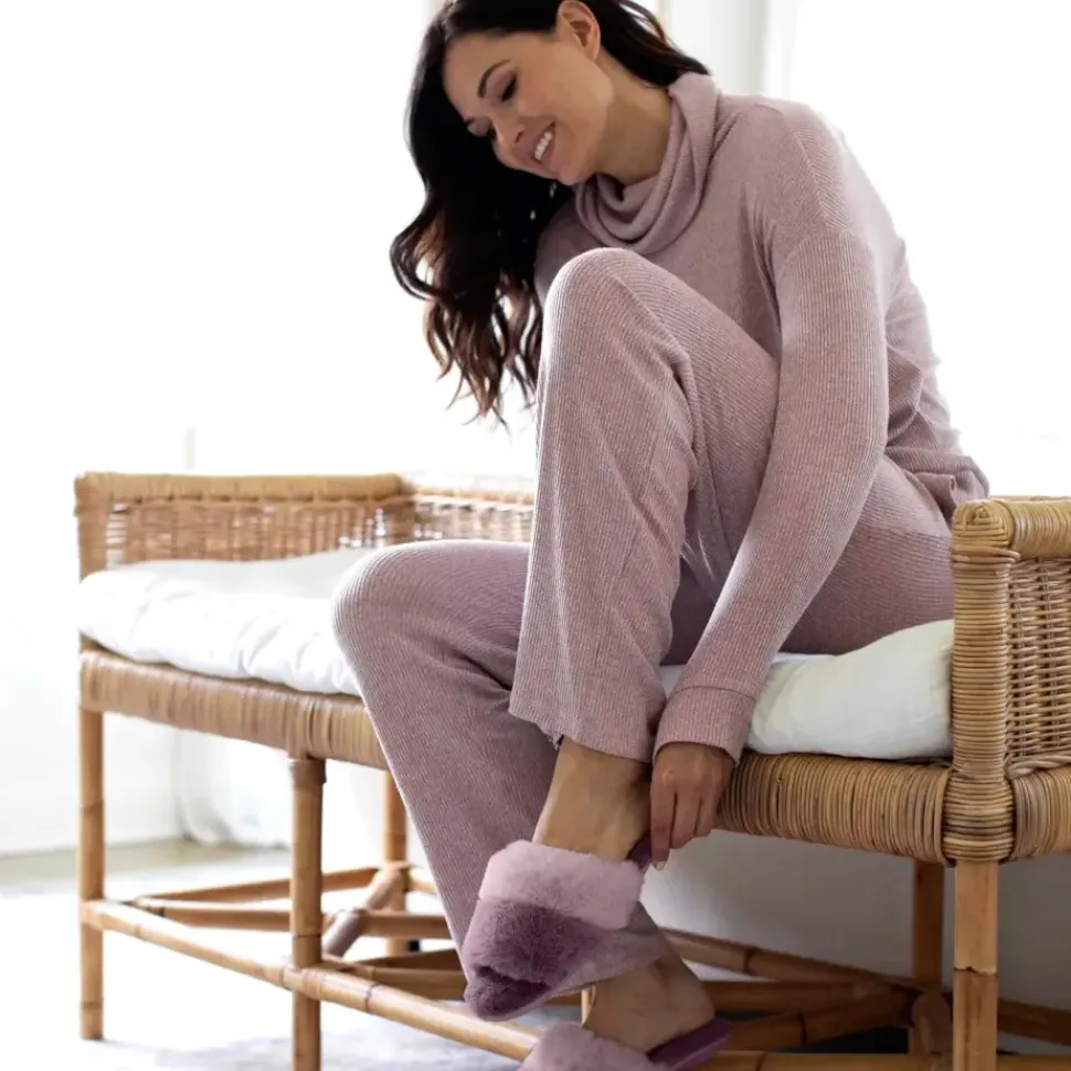Cotton Candy Puff Slippers - Grape