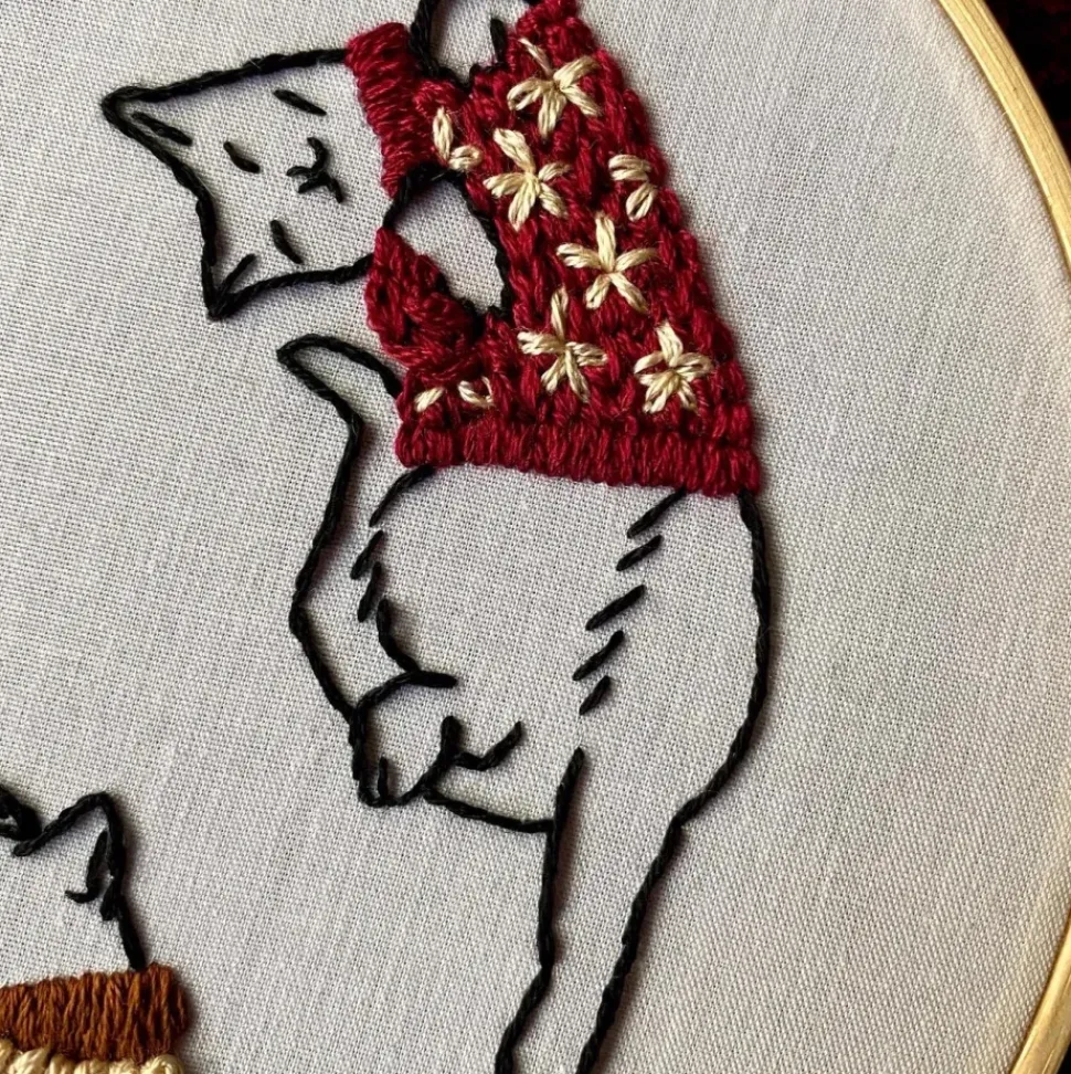 Cozy Sweater Kitties Craft Diy Embroidery Kit