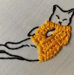 Cozy Sweater Kitties Craft Diy Embroidery Kit