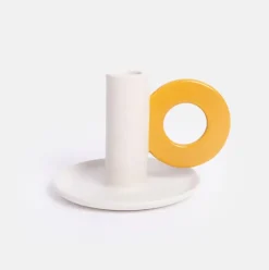 Cream & Mustard Loop Candle Holder