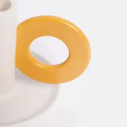 Cream & Mustard Loop Candle Holder