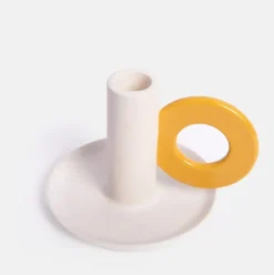 Cream & Mustard Loop Candle Holder
