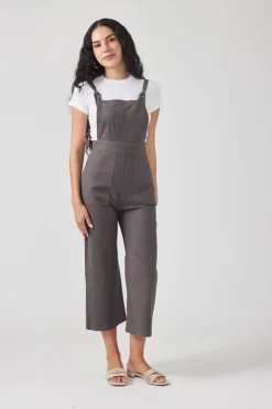 Cropped Overalls - Clay