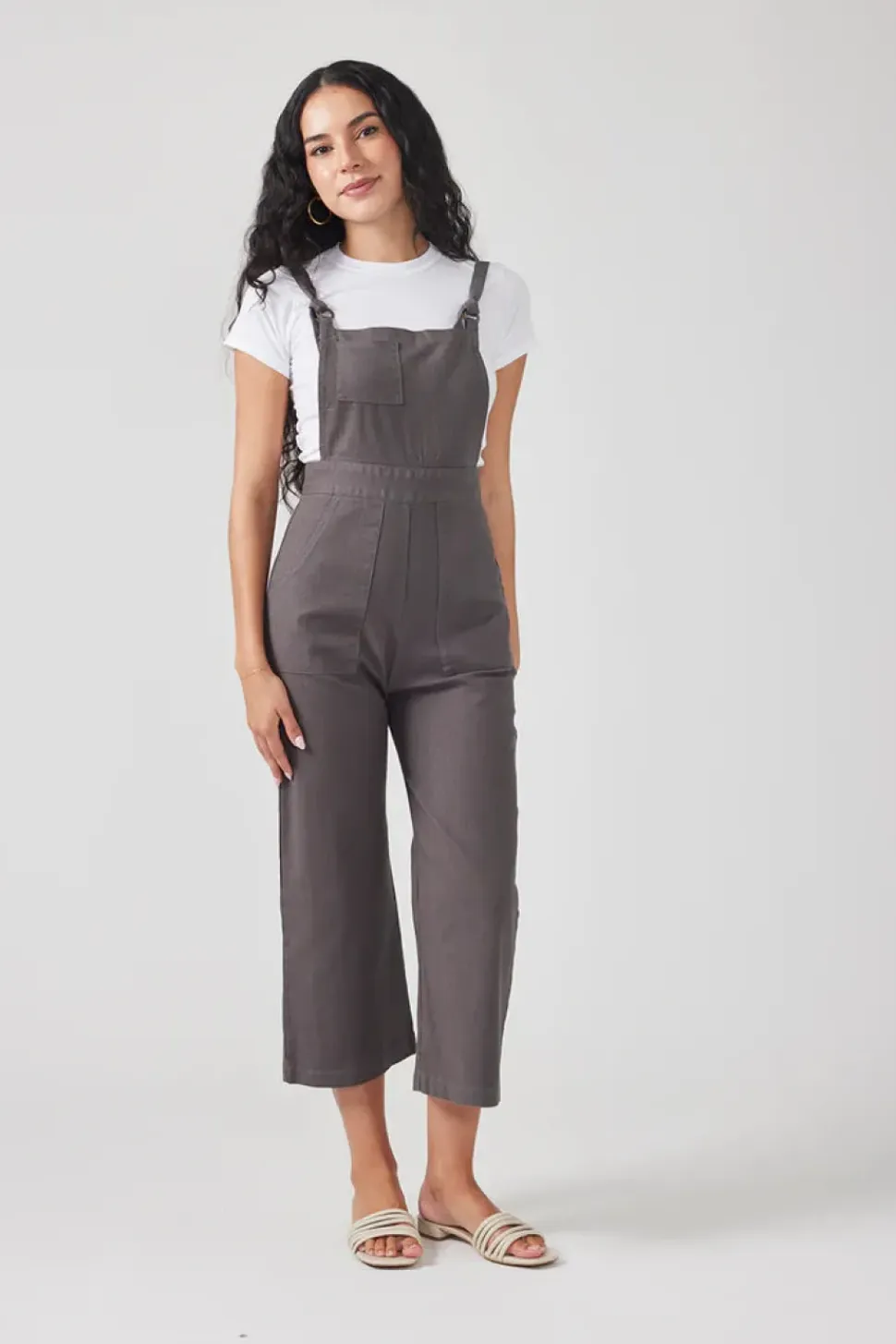 Cropped Overalls - Clay