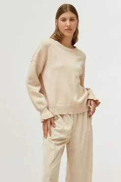 Cuff Detail Sweater - Cream
